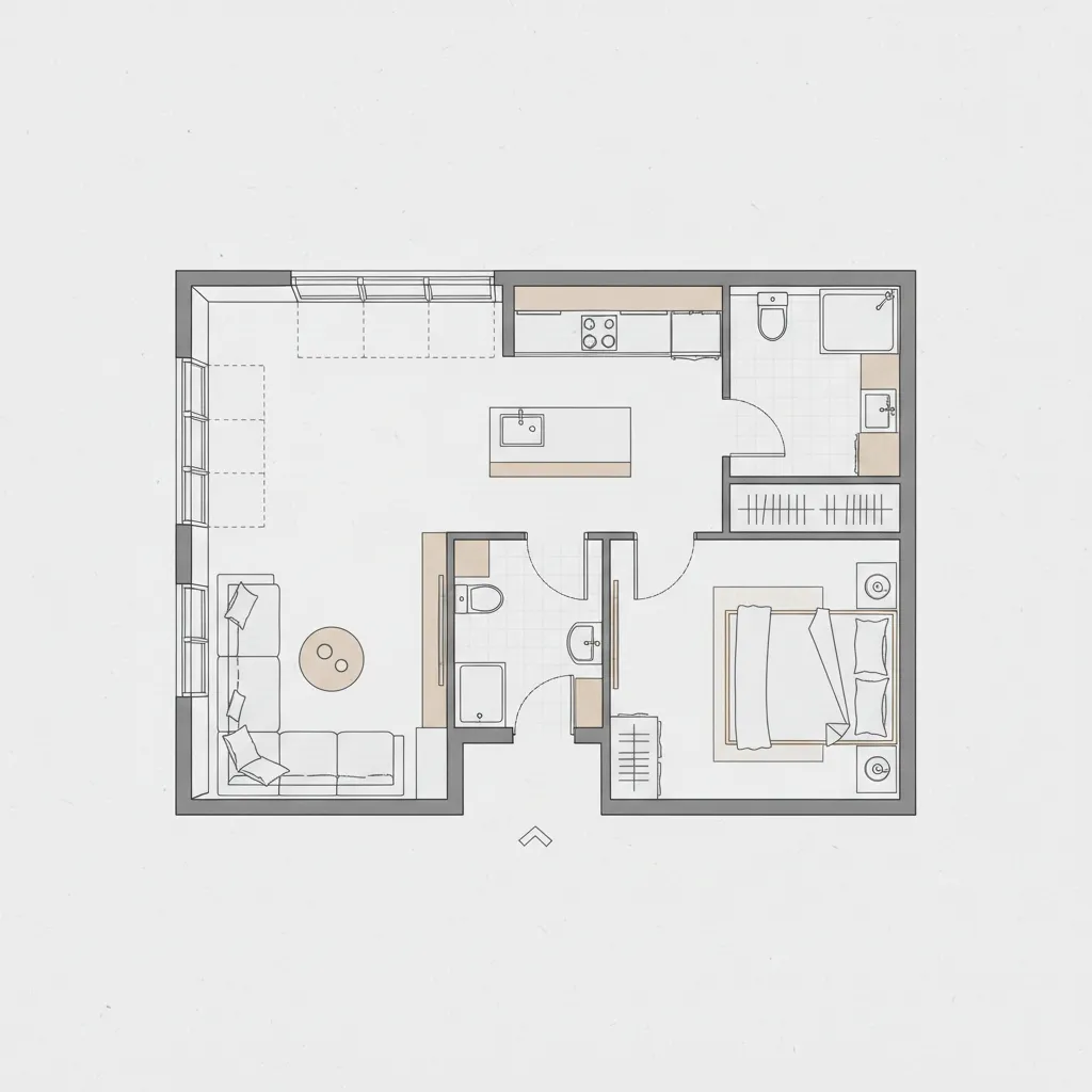 Denah Rumah Sederhana 1 Kamar Tidur