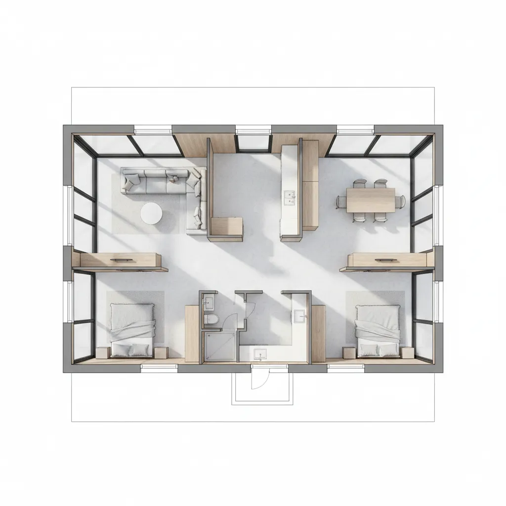 Denah Rumah Luas Tanah 100 Meter yang Efisien