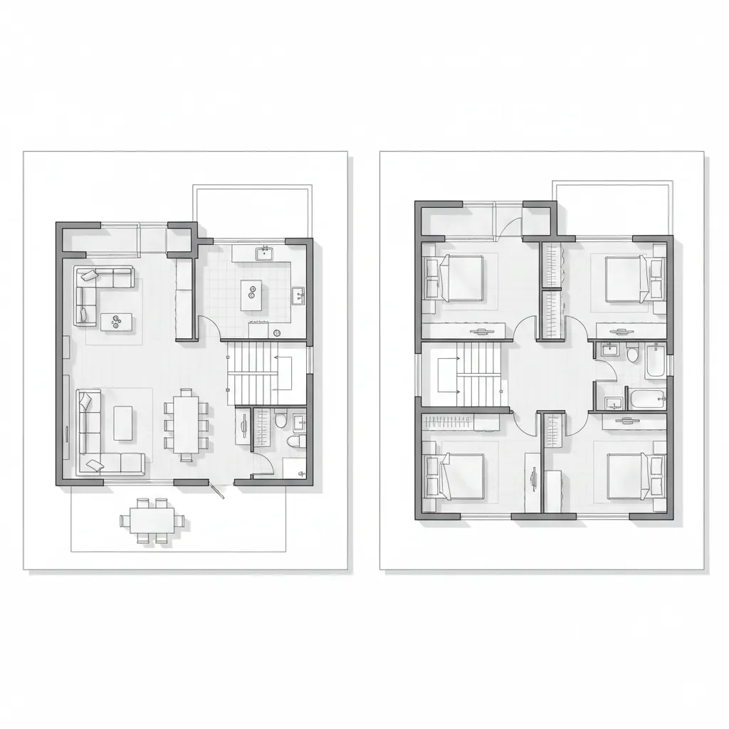 Denah Rumah 100 Meter 2 Lantai yang Fungsional