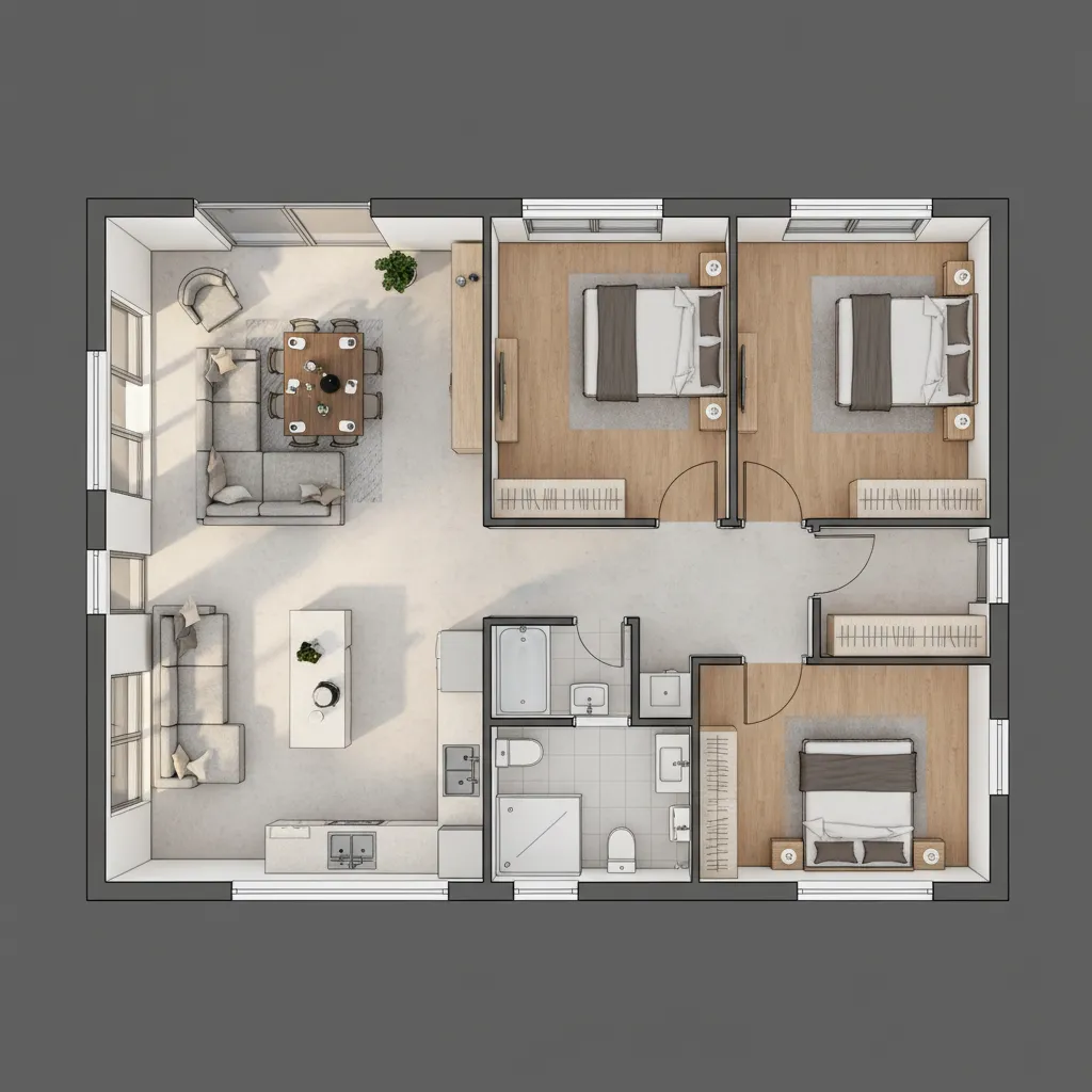 Denah Rumah 10 x 10 yang Fungsional dan Nyaman