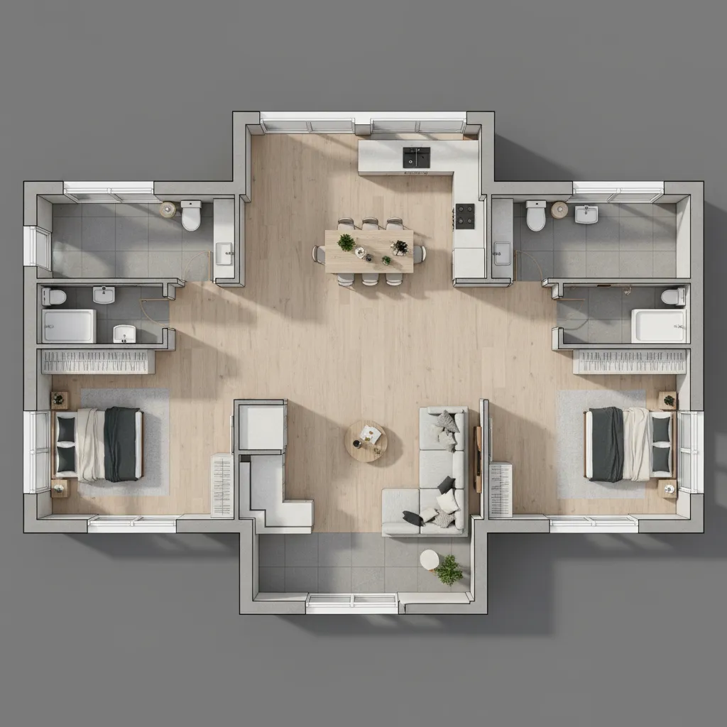 Denah Rumah Ukuran 10x12 yang Fungsional
