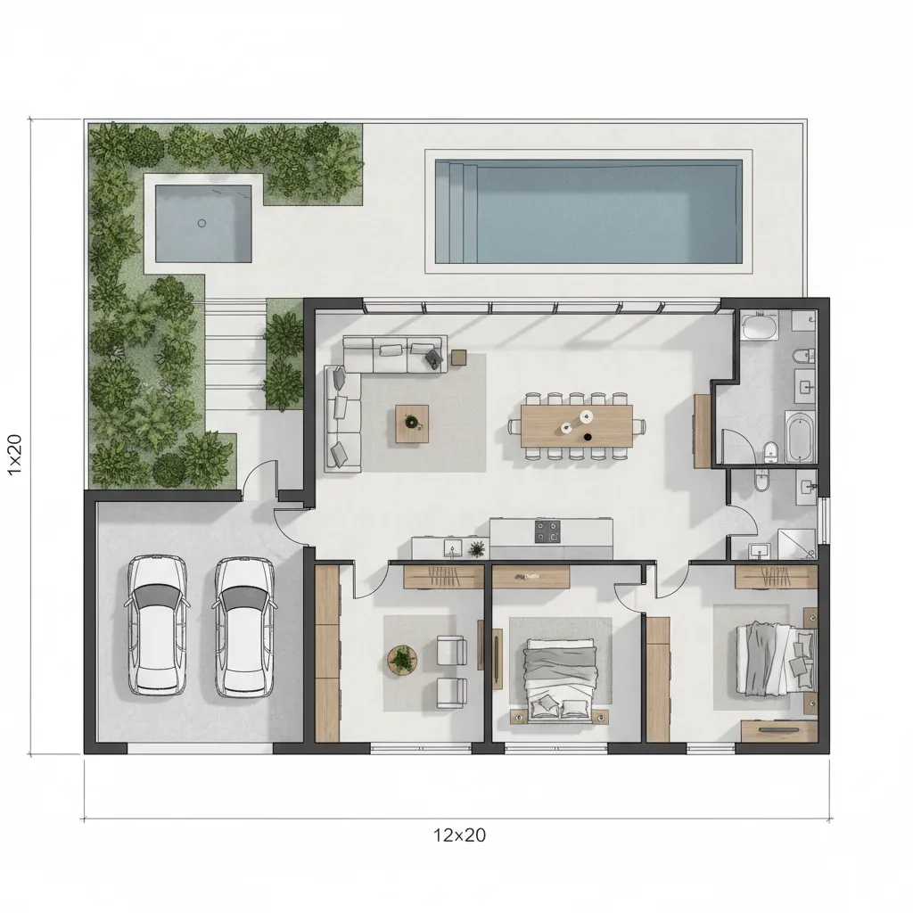 Denah Rumah 12x20: Ide Layout Nyaman & Fungsional