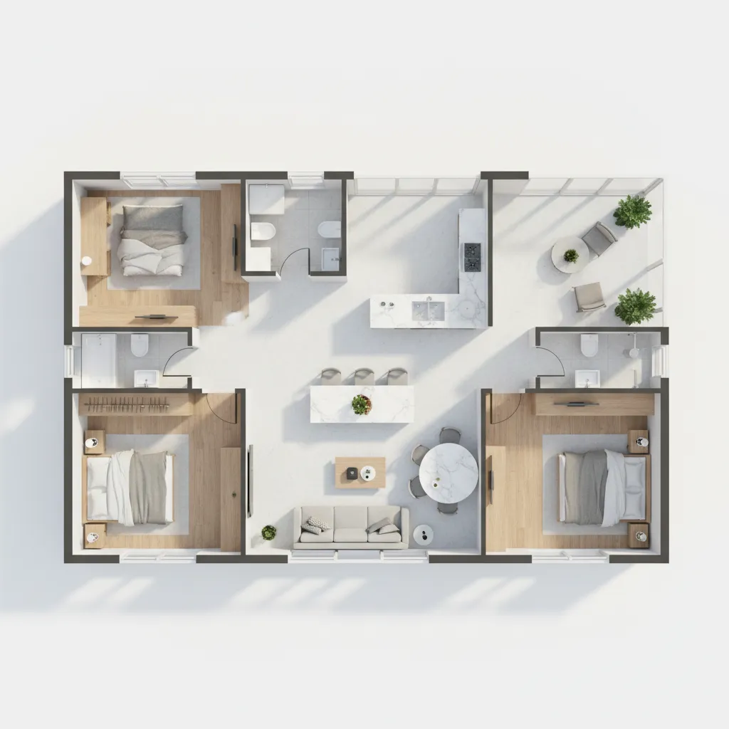 Denah Rumah Kamar 2: Ide Tata Ruang Fungsional