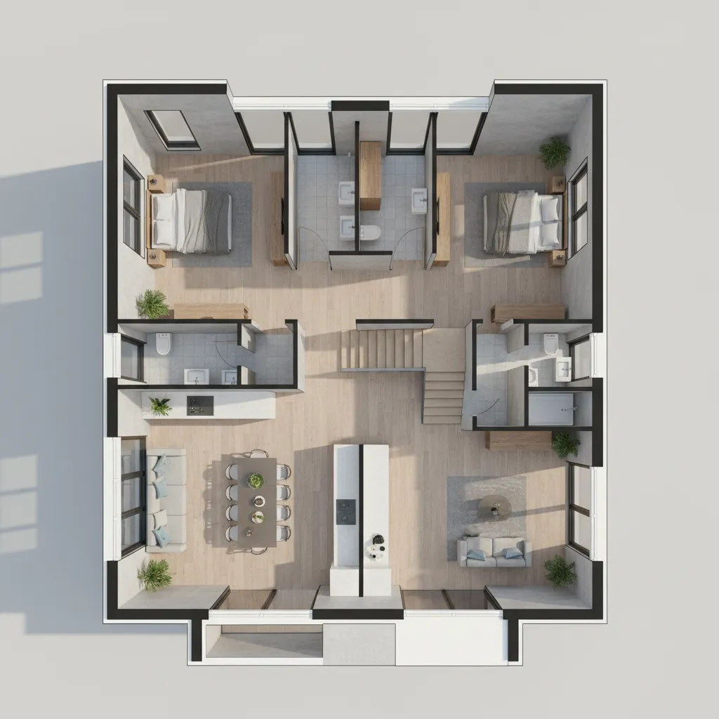Denah Rumah 2 Lantai Ukuran Tanah 10x10