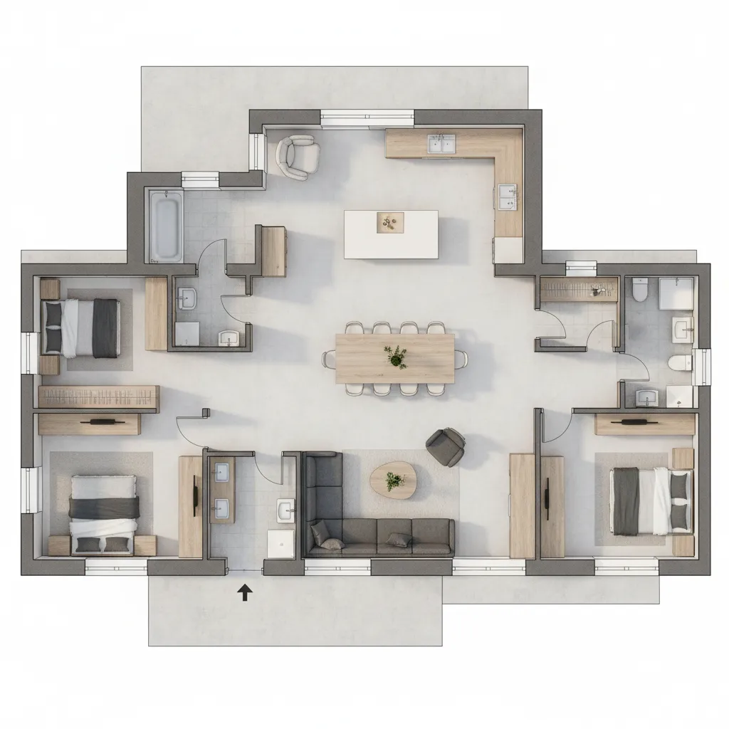 Denah Rumah 250m2: Tata Ruang Nyaman & Efisien