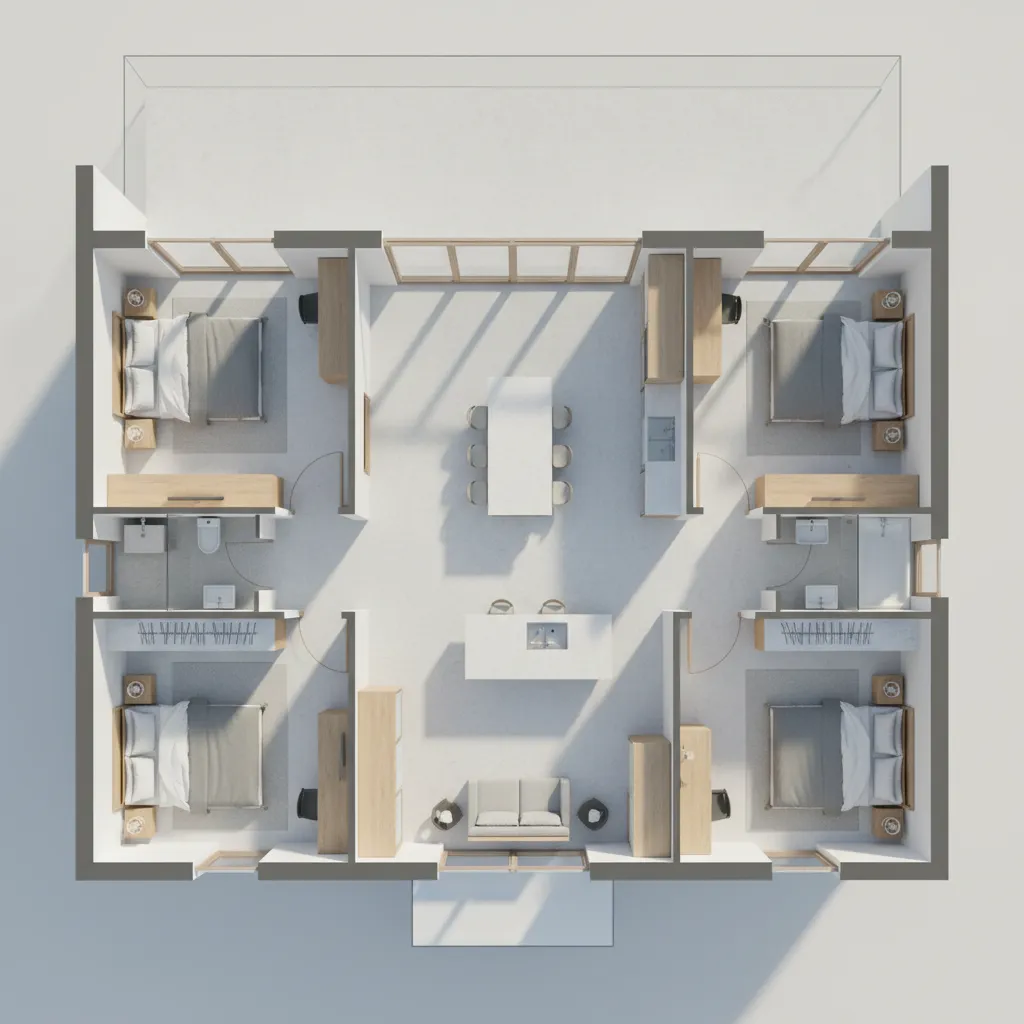 Contoh Denah Rumah 3 Kamar Tidur 2 Kamar Mandi