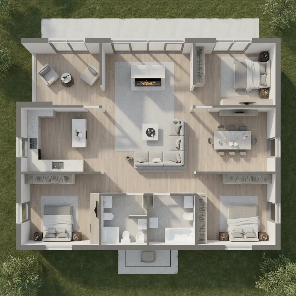 Denah Rumah 3 Kamar Menurut Feng Shui