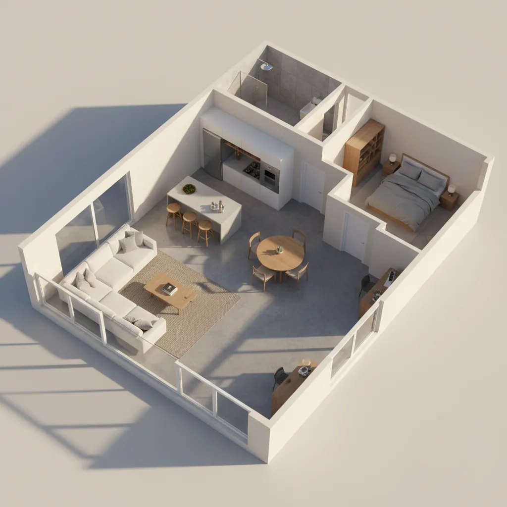 Denah rumah 3D dari aplikasi desain interior