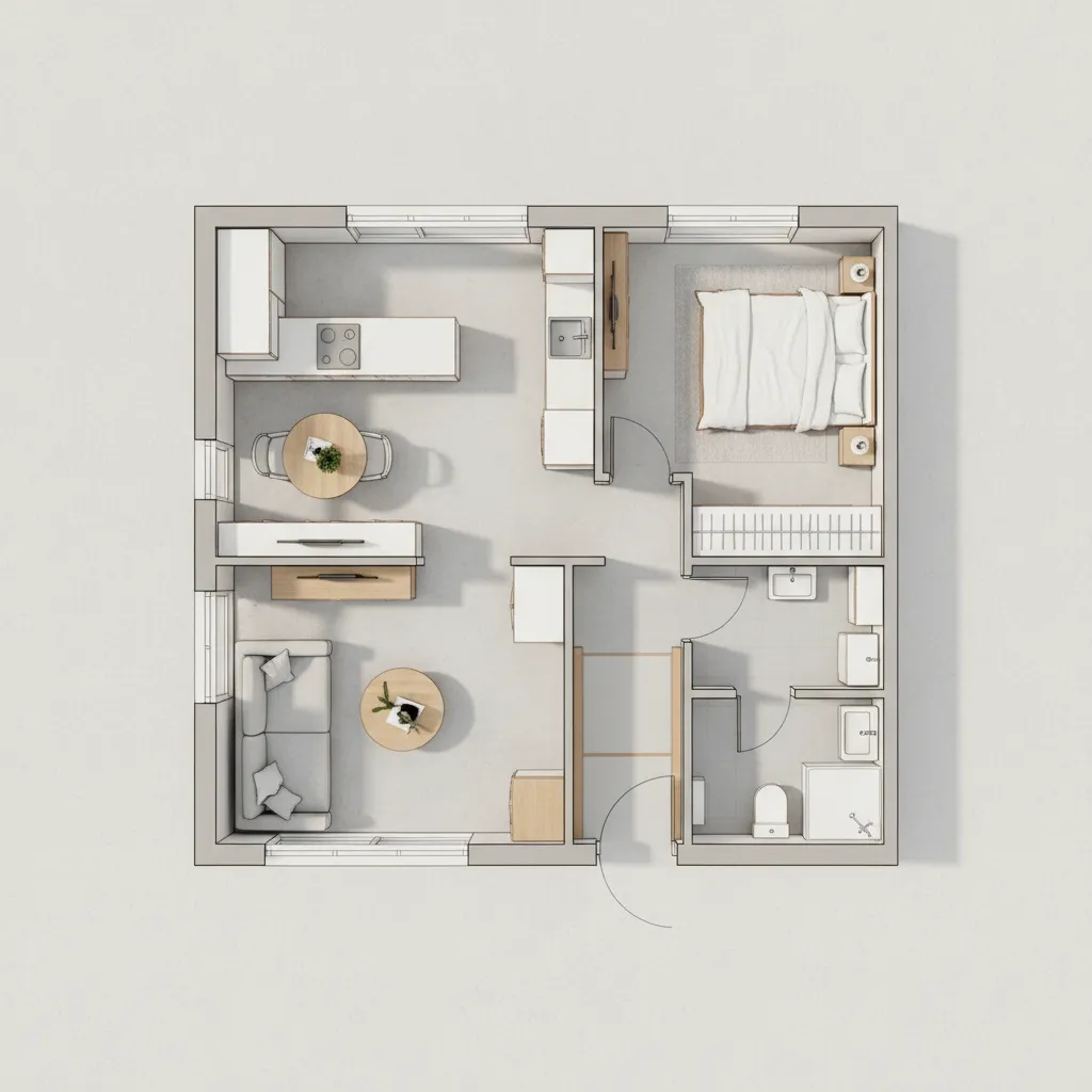 Denah Rumah Ukuran 4x6 Meter yang Fungsional