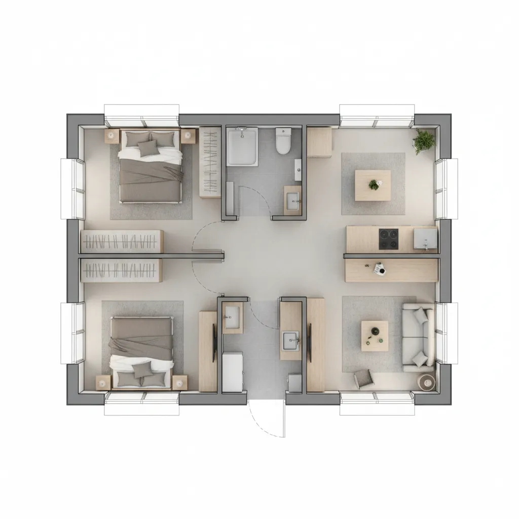 Denah Rumah 4x8 1 Lantai: Desain Kecil yang Efisien