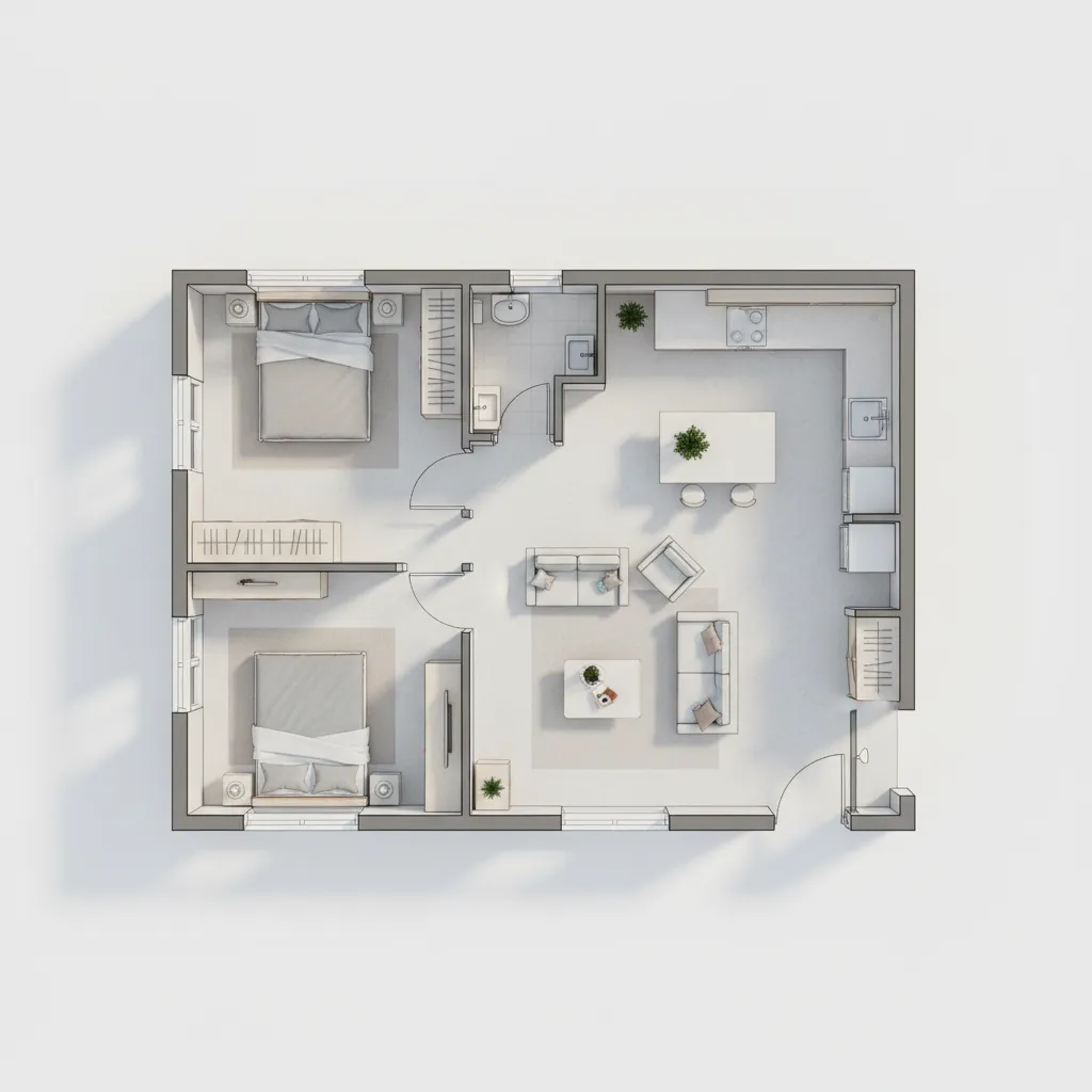 Denah Rumah 5x10 1 Lantai yang Fungsional
