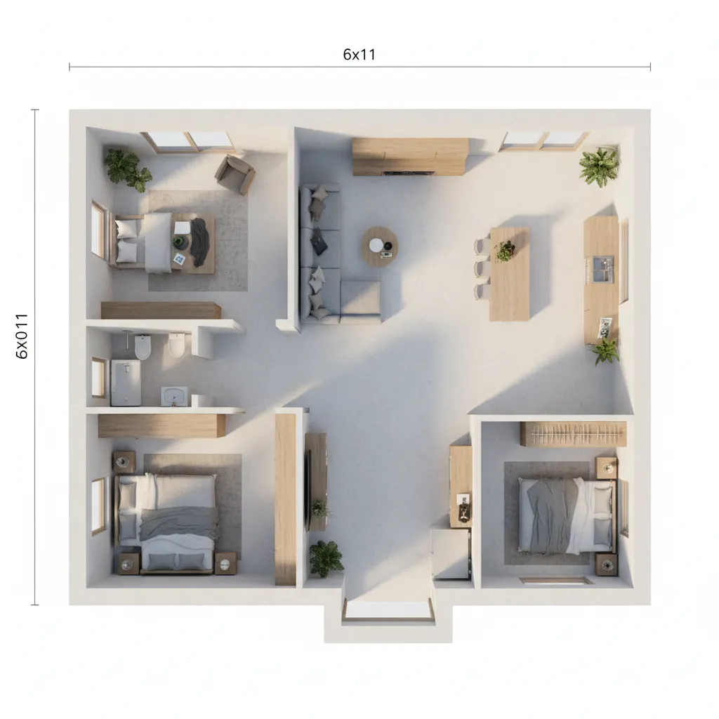 Denah Rumah 6x11: Ide Tata Ruang Nyaman