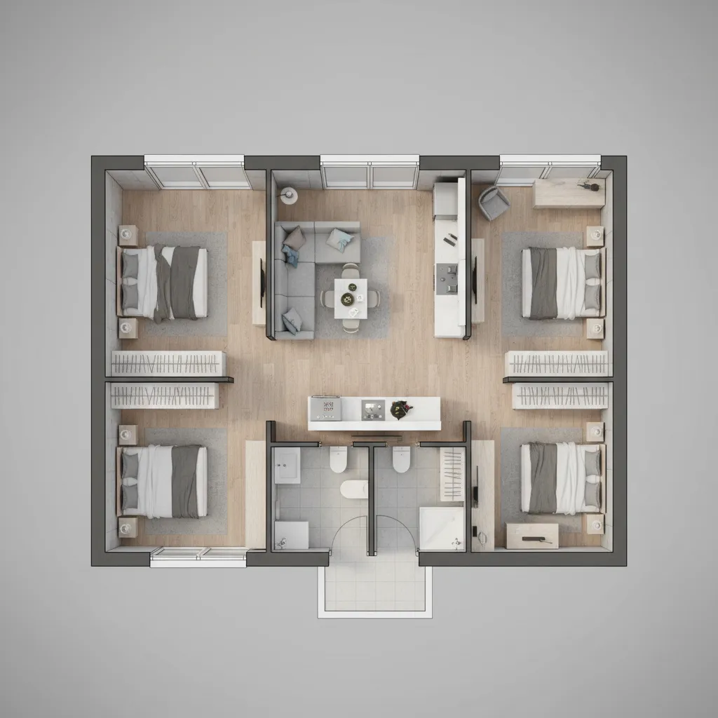 Denah Rumah Ukuran 6x11 Meter yang Fungsional