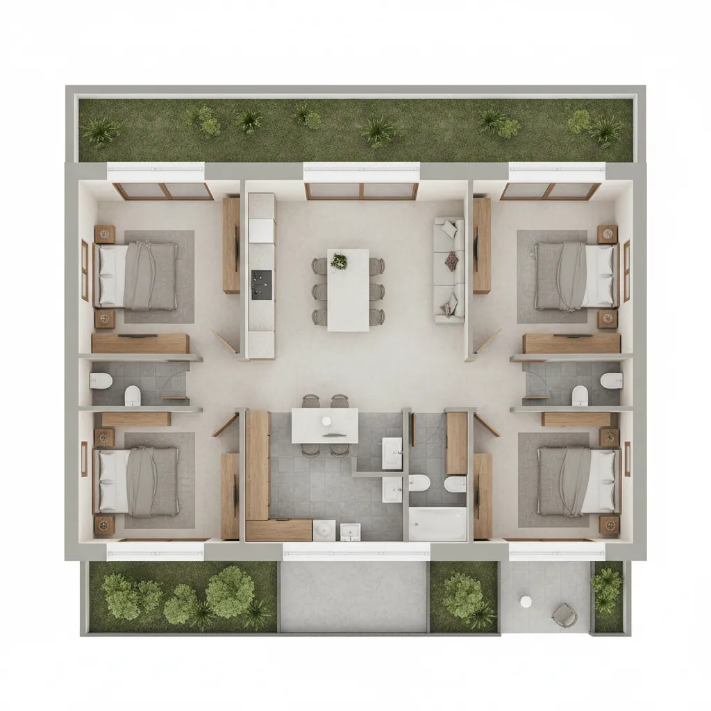 Contoh denah rumah ukuran 6x12 meter