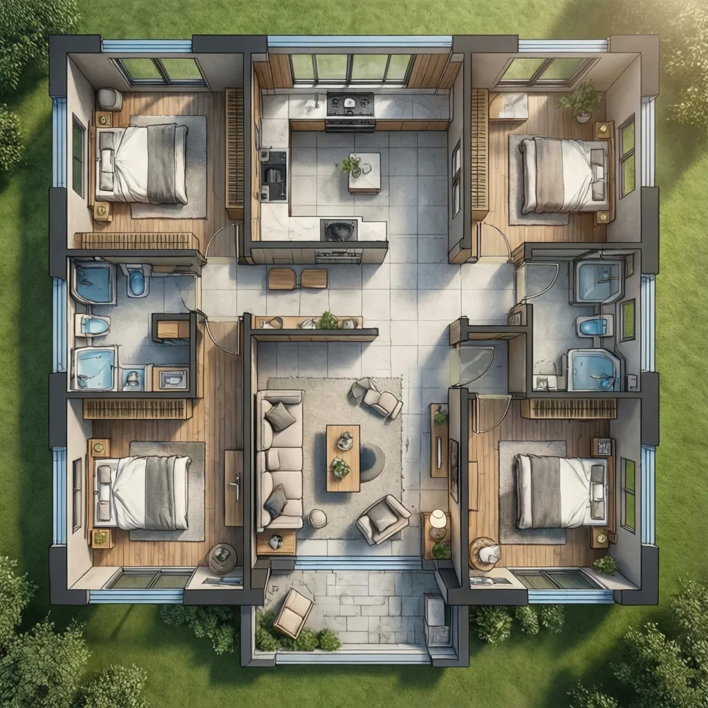 Denah Rumah 6x18 3 Kamar yang Nyaman dan Efisien