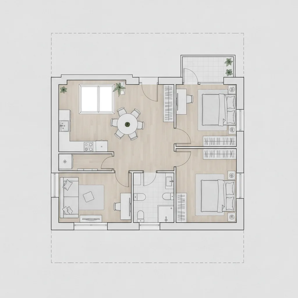 Denah Rumah 6x9 3 Kamar yang Nyaman & Efisien