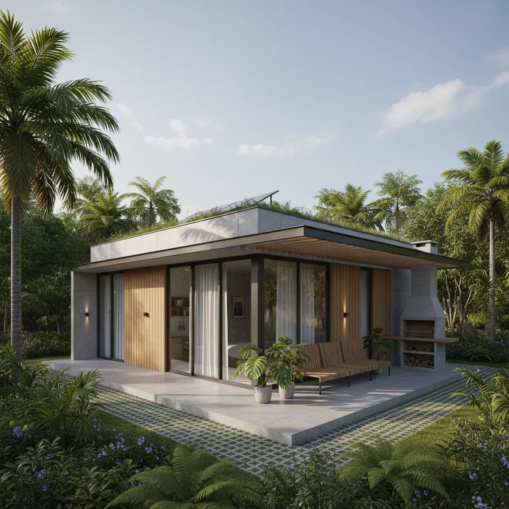 Denah Rumah 8x10 dengan Teras Samping yang Fungsional