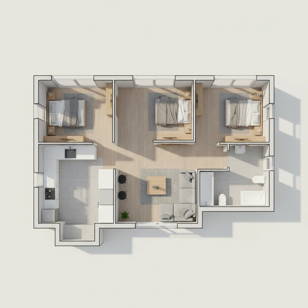 Denah Rumah 8x12 yang Nyaman dan Efisien