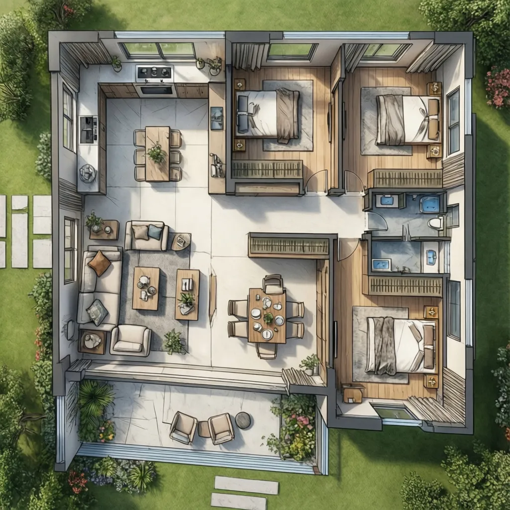 Denah Rumah 8x20 1 Lantai yang Nyaman dan Fungsional