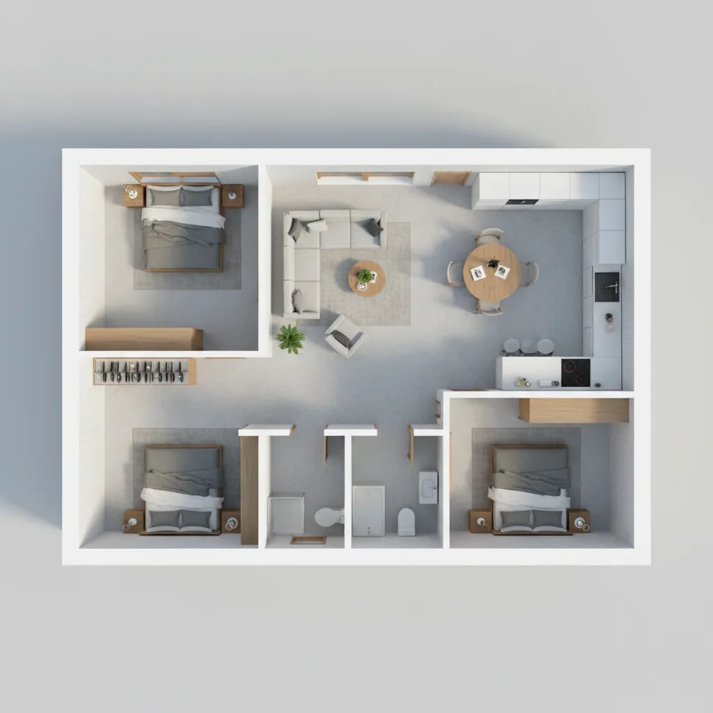 Denah Rumah 8 x 8 yang Nyaman dan Fungsional