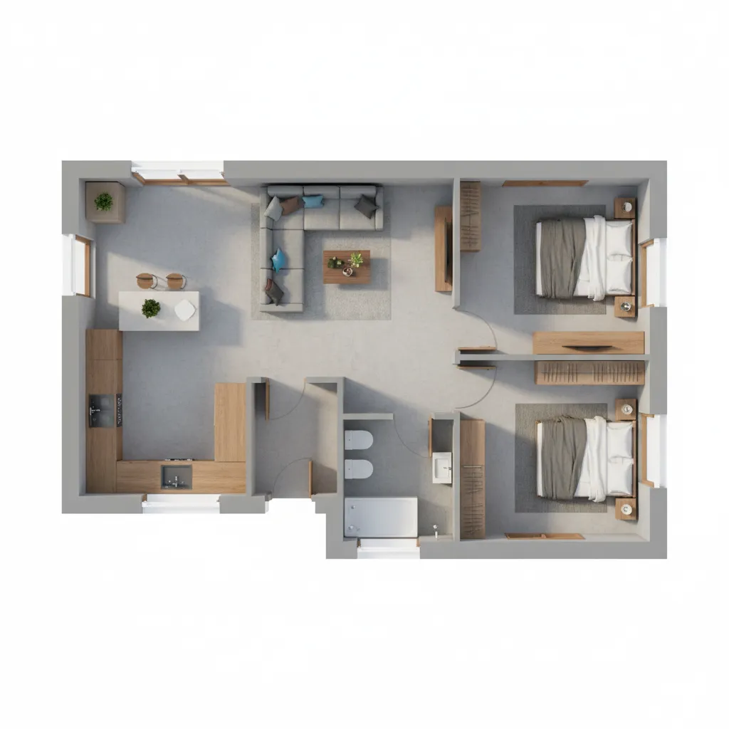 Denah Rumah 8x8 yang Nyaman dan Fungsional