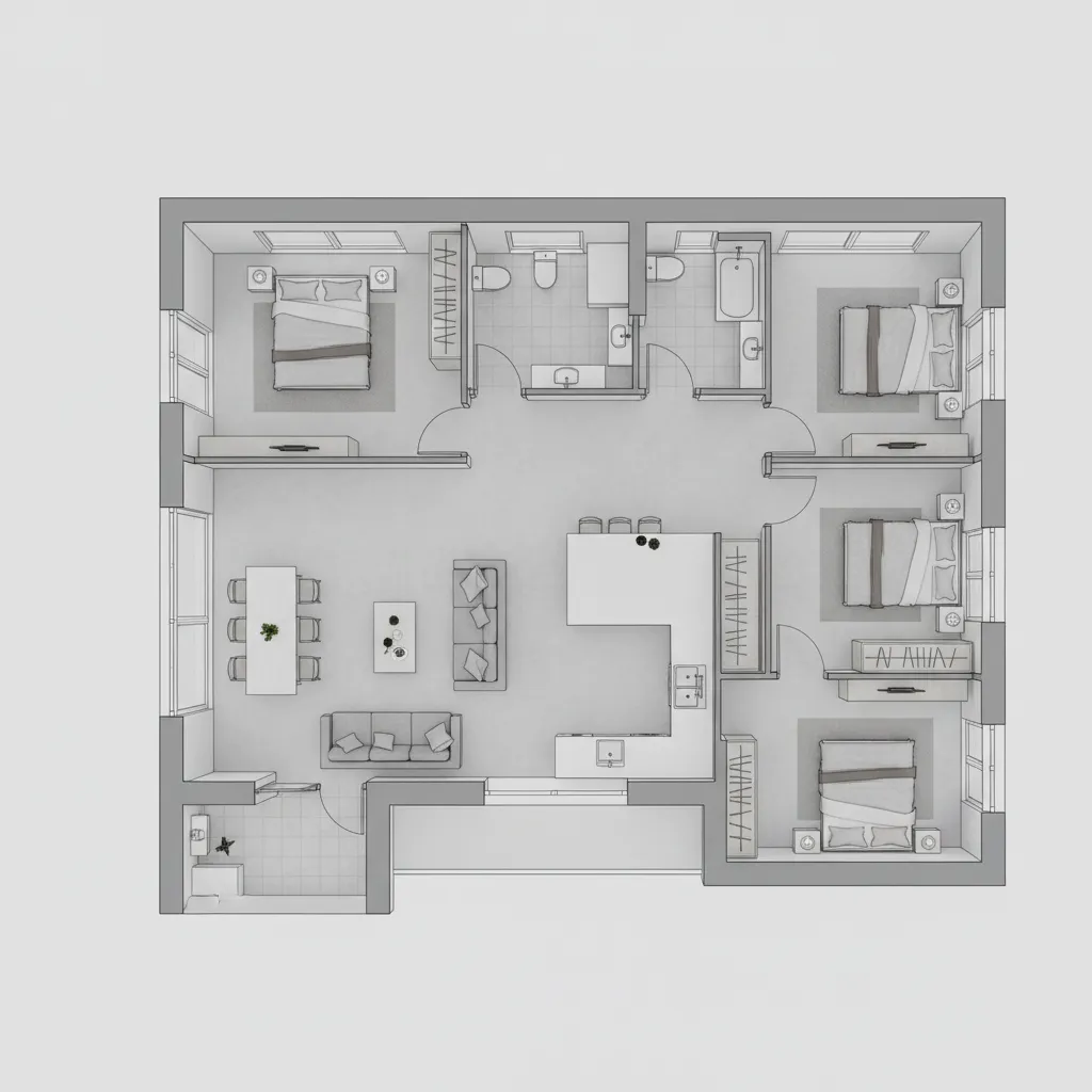 Denah Rumah Minimalis 3 Kamar Ukuran 9x10