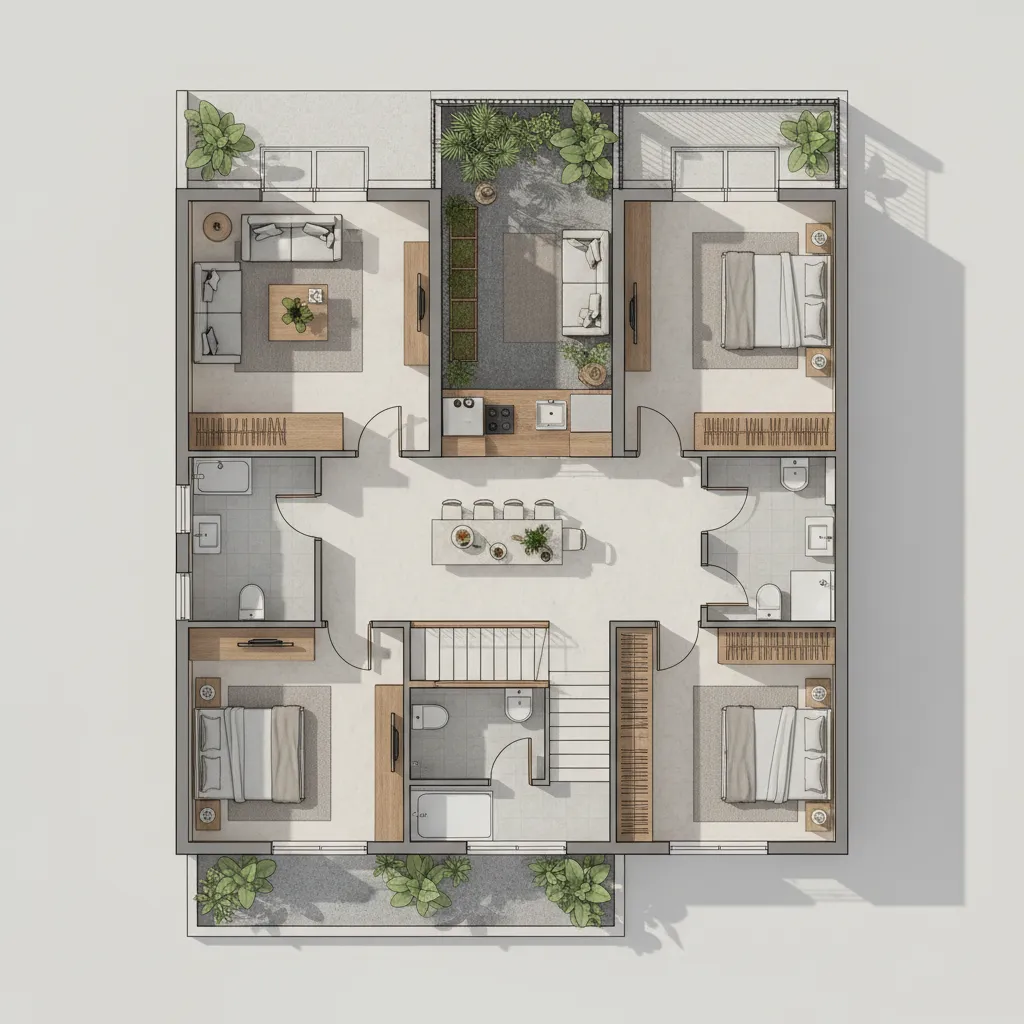 Denah Rumah 9x15 2 Lantai yang Nyaman & Efisien
