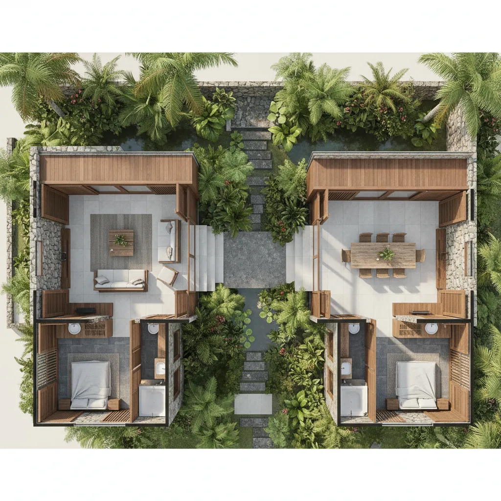 Denah Rumah Bali Modern: Tata Ruang Tropis Elegan