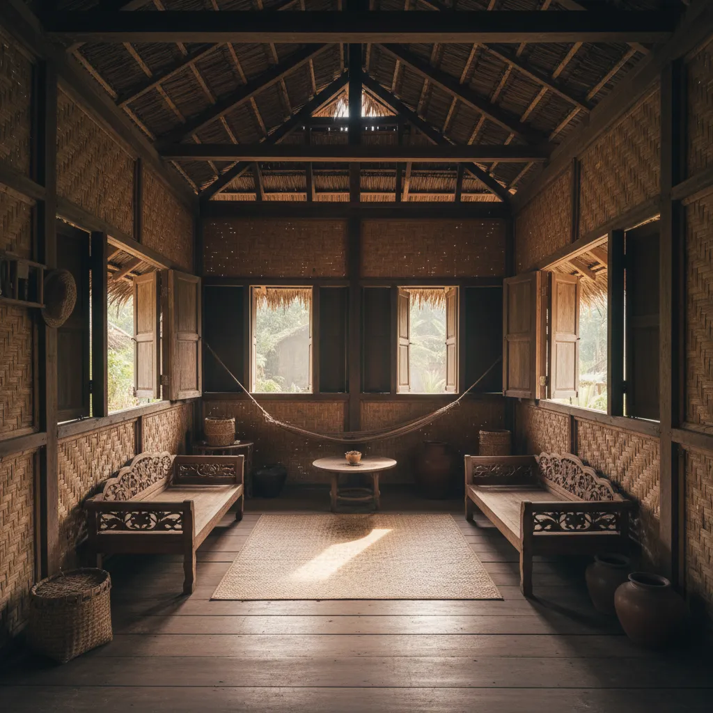 Contoh rumah kampung dengan banyak jendela untuk ventilasi alami