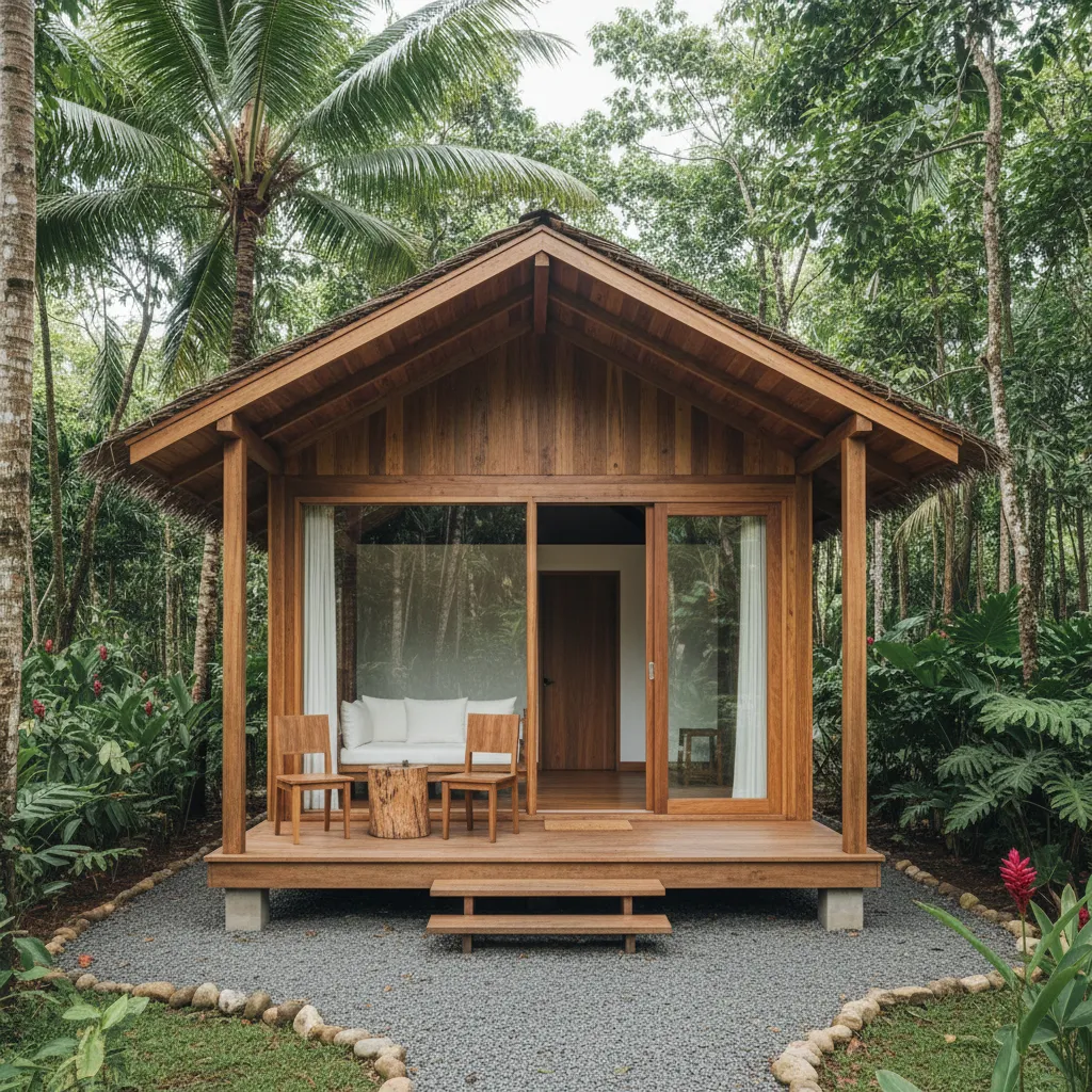 Denah Rumah Kayu Ukuran 4x6 yang Fungsional