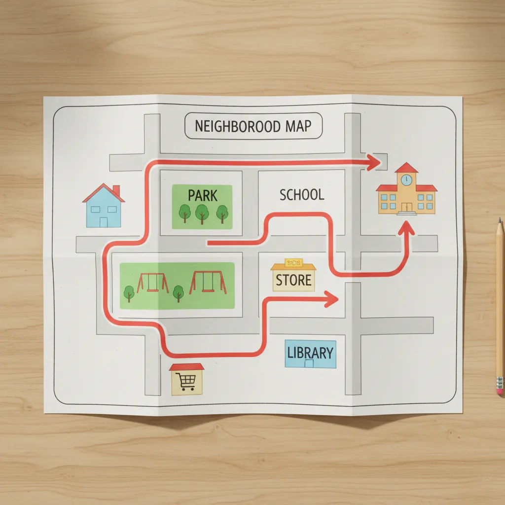 Cara Membuat Denah dari Rumah ke Sekolah