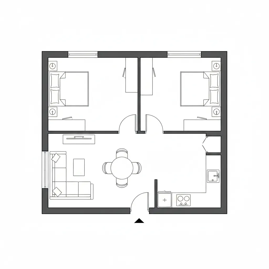 Denah rumah kecil ukuran 3x7 meter