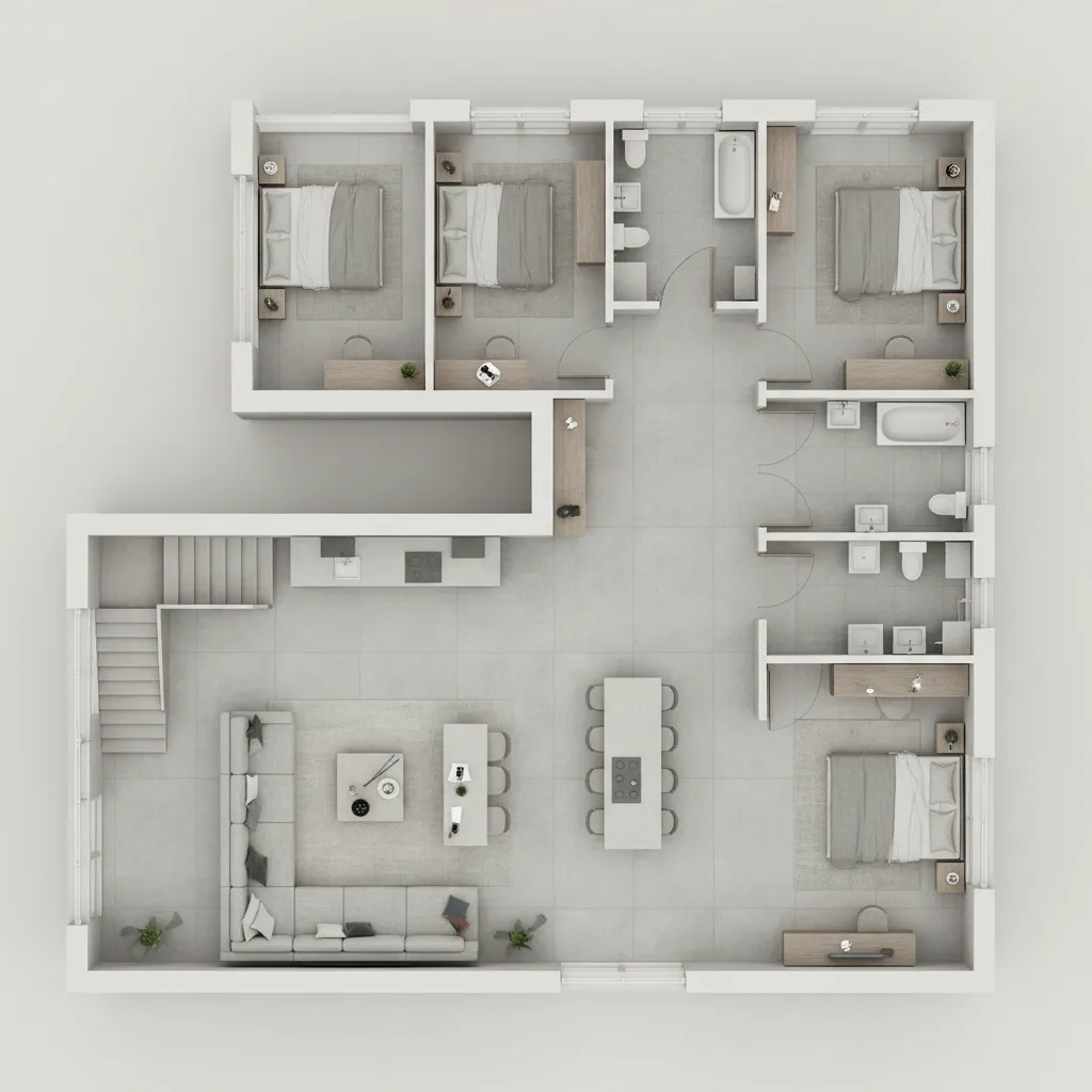 Contoh Denah Rumah Minimalis 2 Lantai