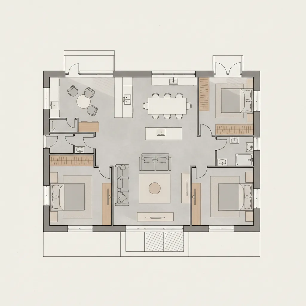 Denah Rumah Minimalis 3 Kamar Tidur