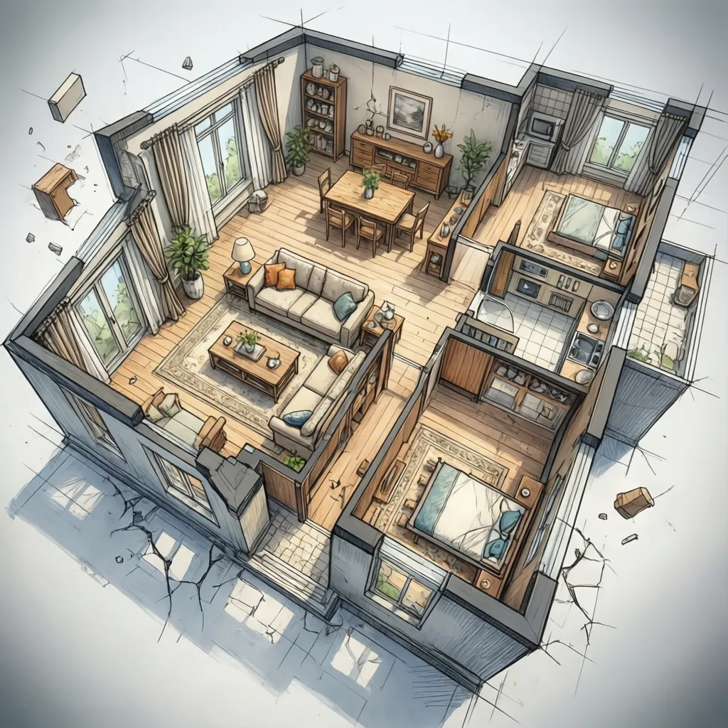 Denah rumah sederhana dengan tata ruang efisien