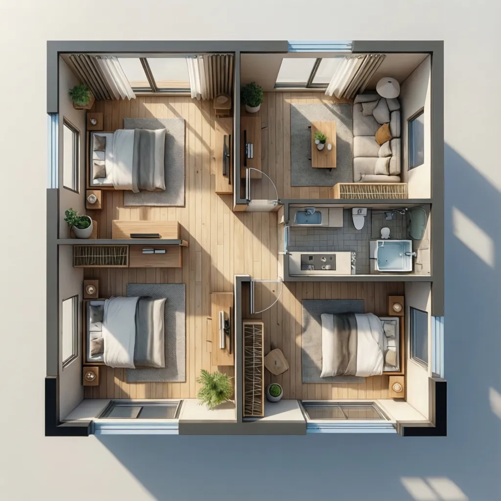 Denah Rumah Semi Permanen yang Fungsional