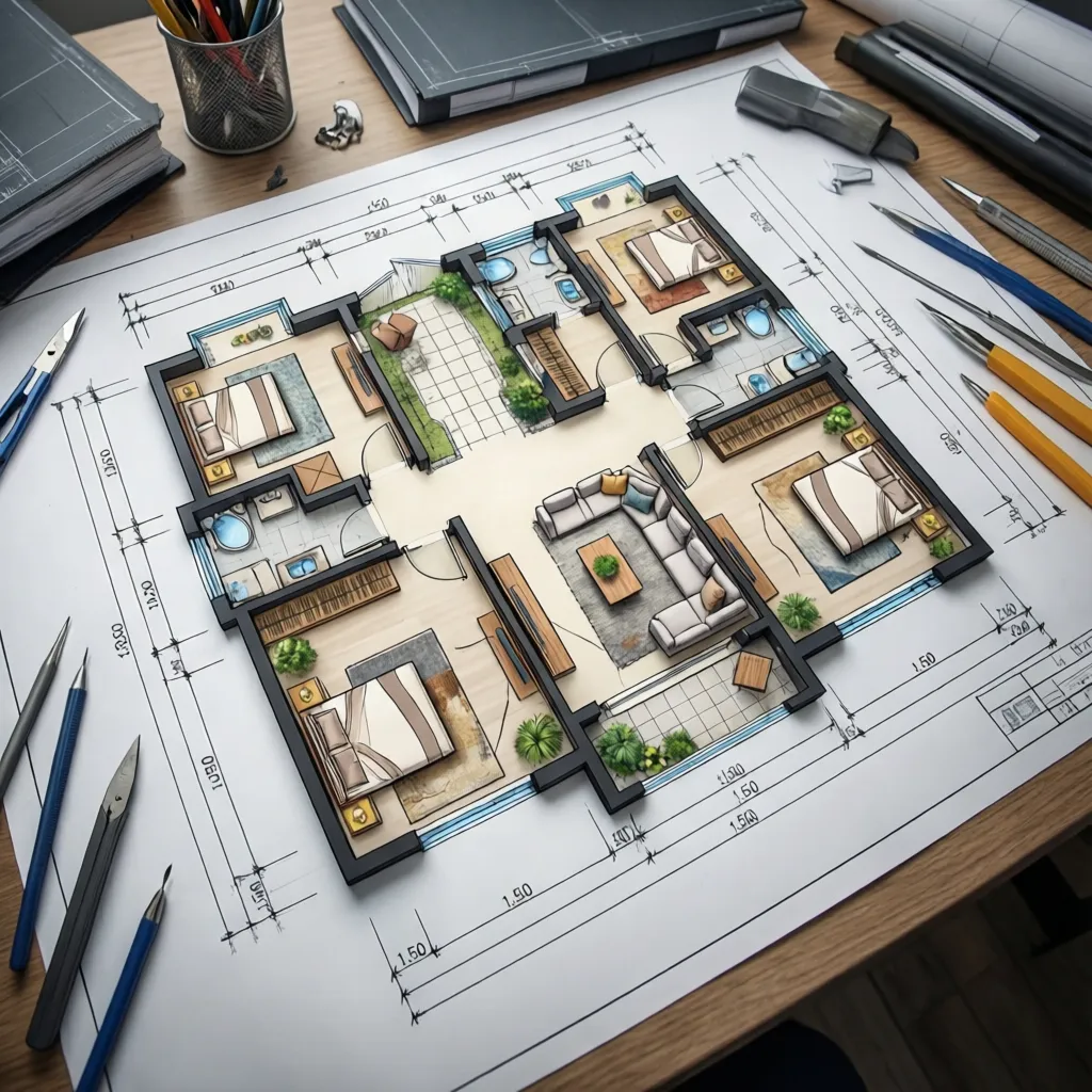 Denah Rumah Skala 1:50 dan Cara Membuatnya