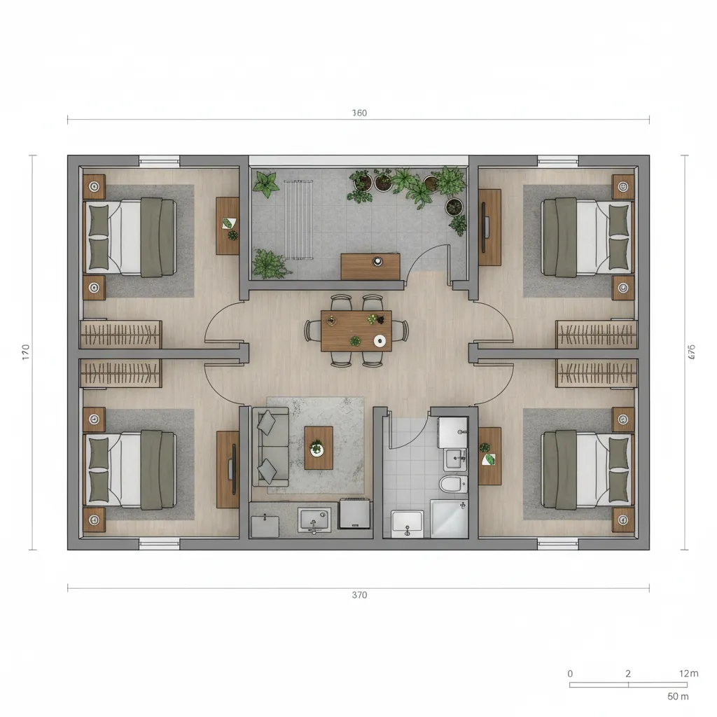 Denah Rumah Subsidi Type 36/60 yang Fungsional