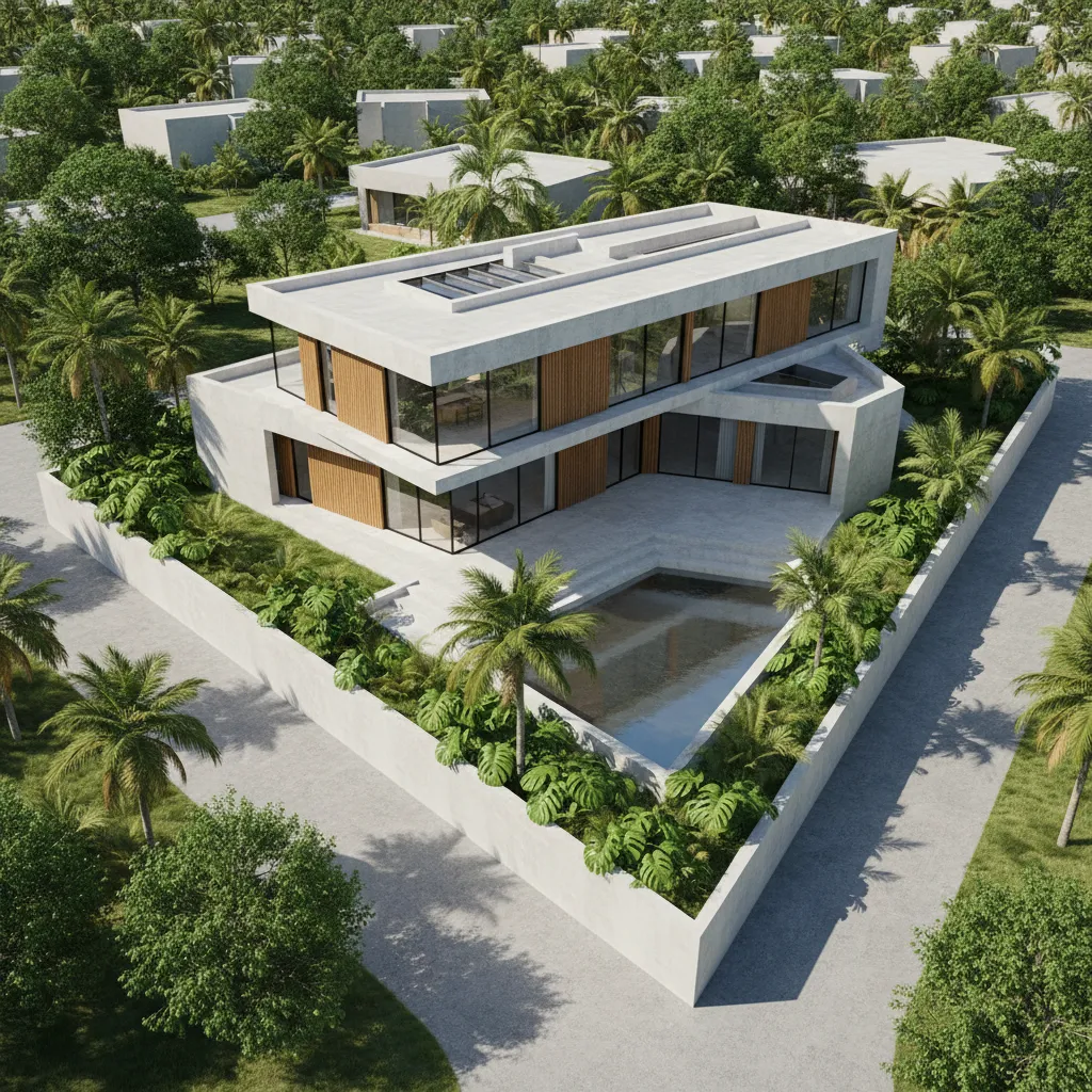 Denah Rumah Tanah Trapesium yang Fungsional