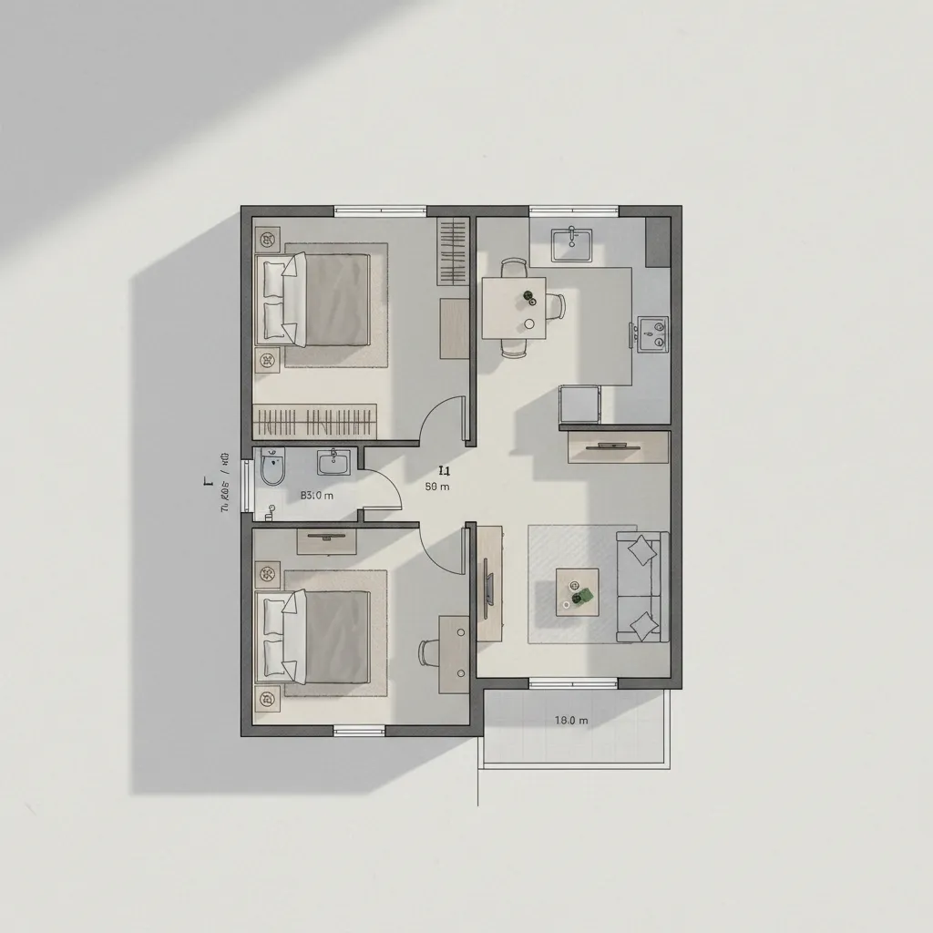 Denah Rumah Type 30/60 Subsidi yang Fungsional