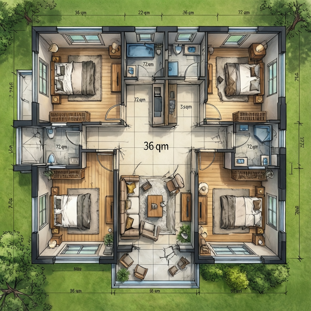 Denah Pengembangan Rumah Type 36/72