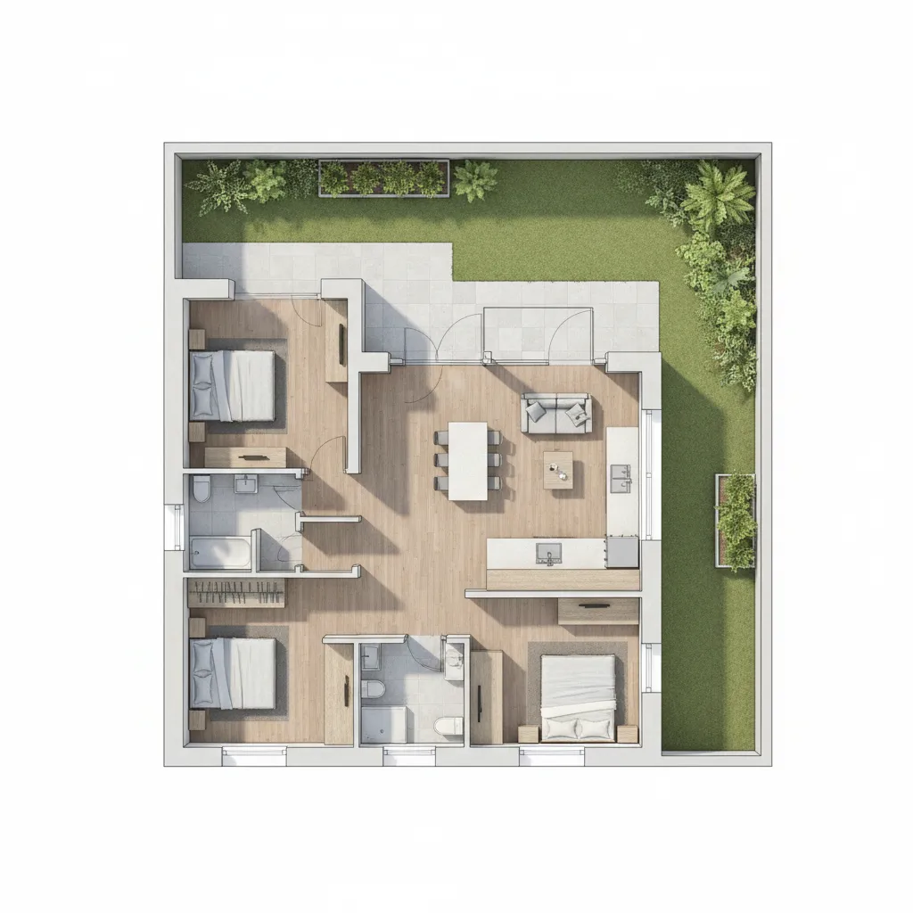 Denah Rumah Type 72/120 yang Nyaman & Efisien