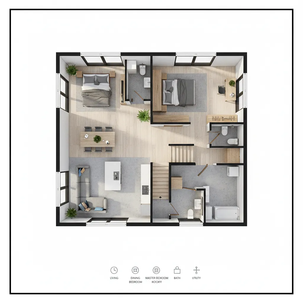 Denah Rumah Type 50 2 Lantai yang Fungsional