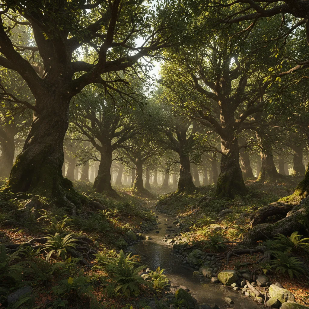 Dense 3D forest environment with many trees used for performance discussion