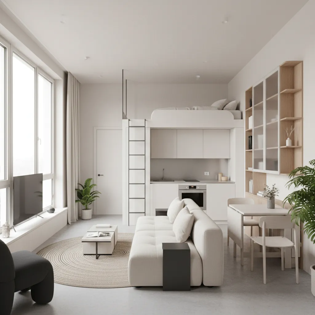Departamento pequeño bien optimizado con diseño moderno