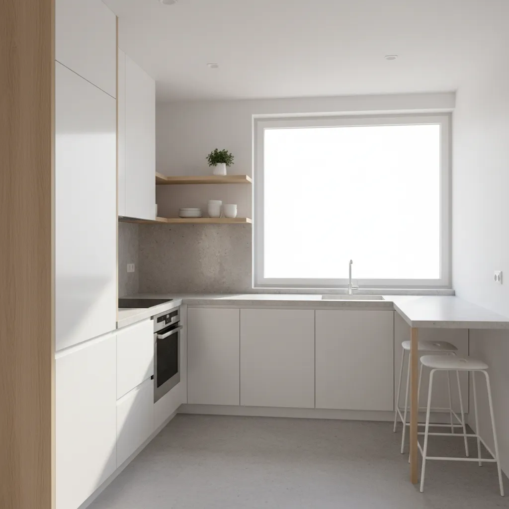 Desain dapur minimalis berbentuk L