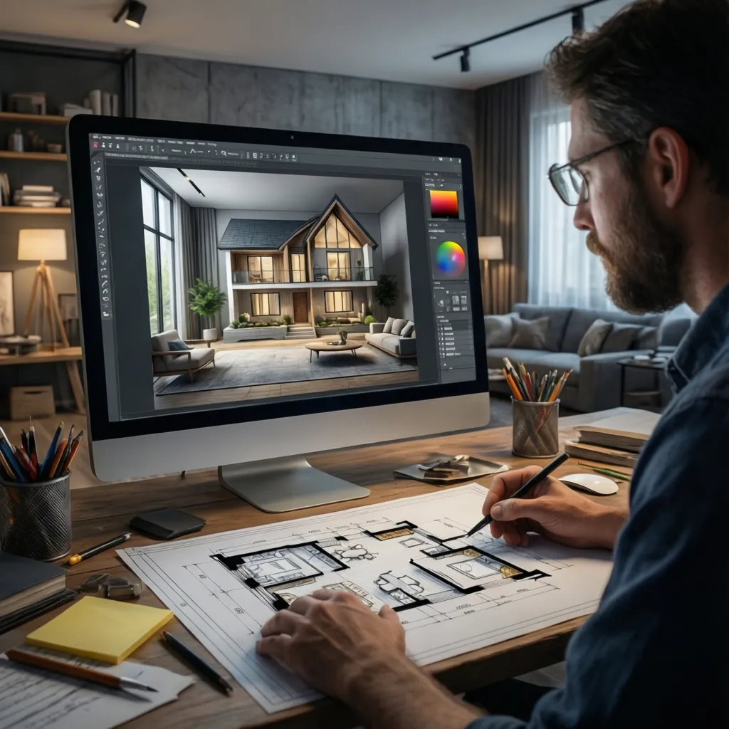 Proses merancang denah rumah menggunakan software desain interior