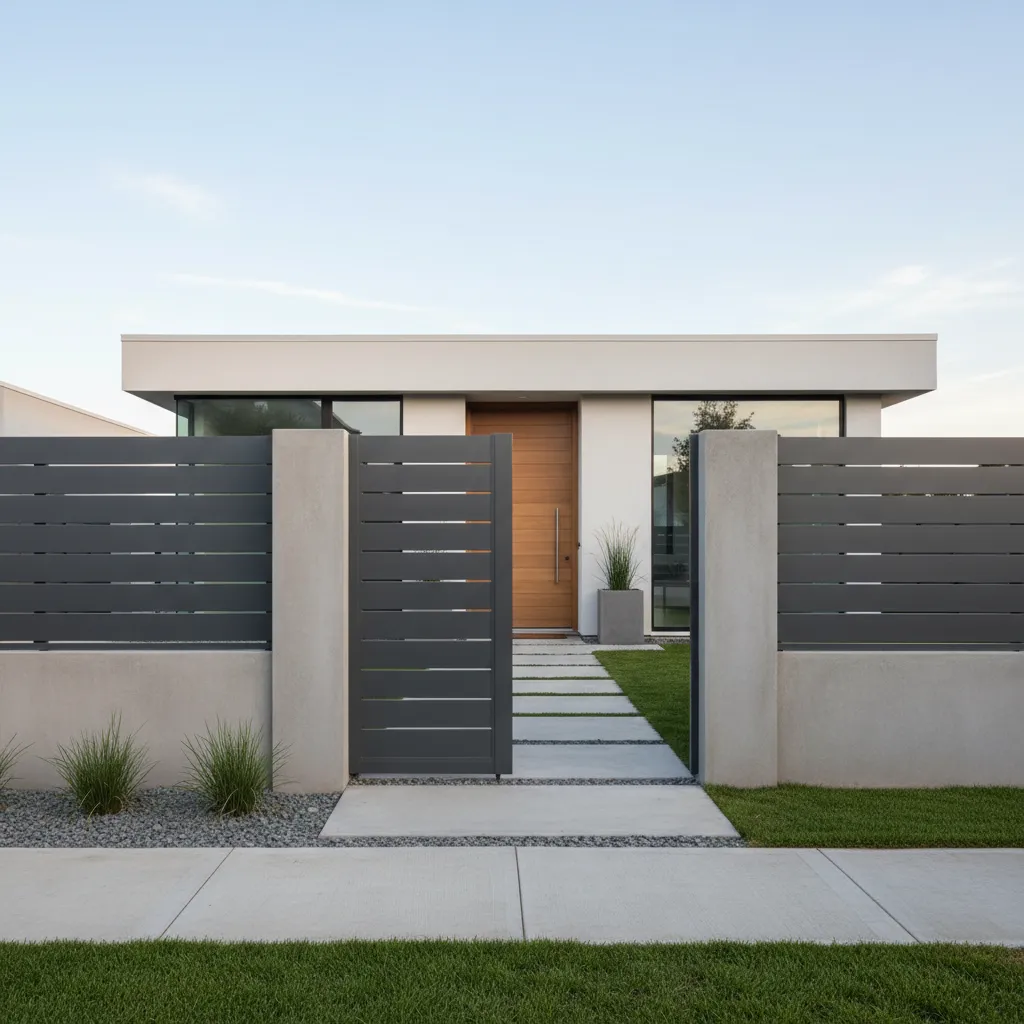 Inspirasi desain tembok pagar rumah minimalis modern