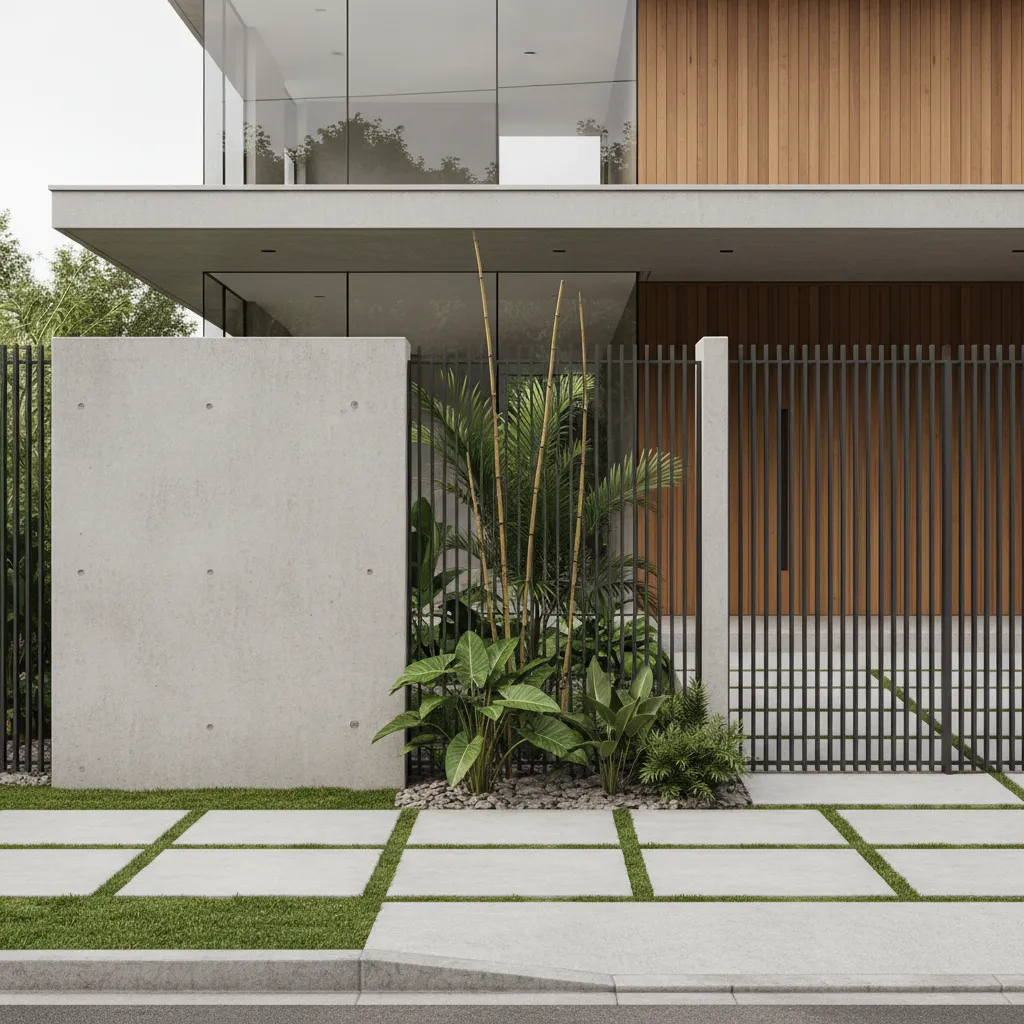 Desain Pagar Tembok Depan Rumah yang Estetik