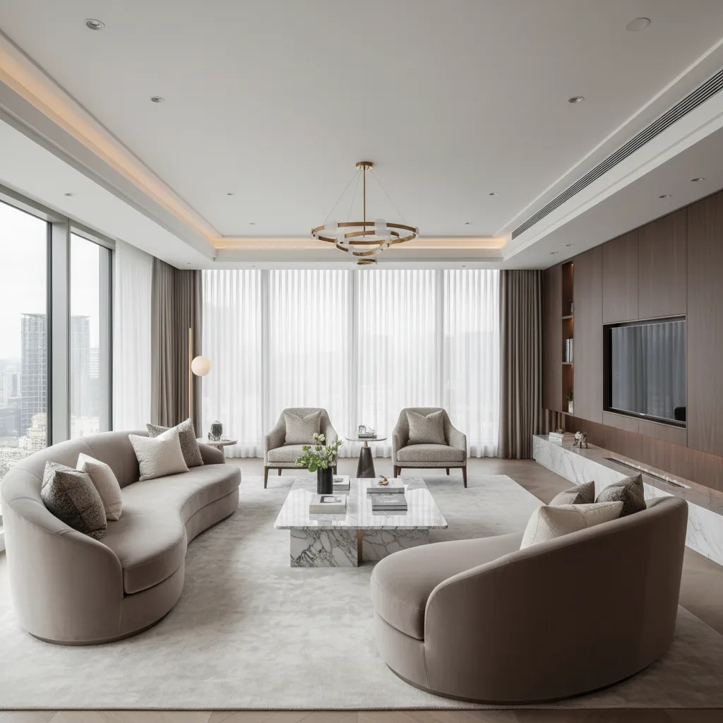 Desain ruang tamu rumah mewah yang elegan dan nyaman